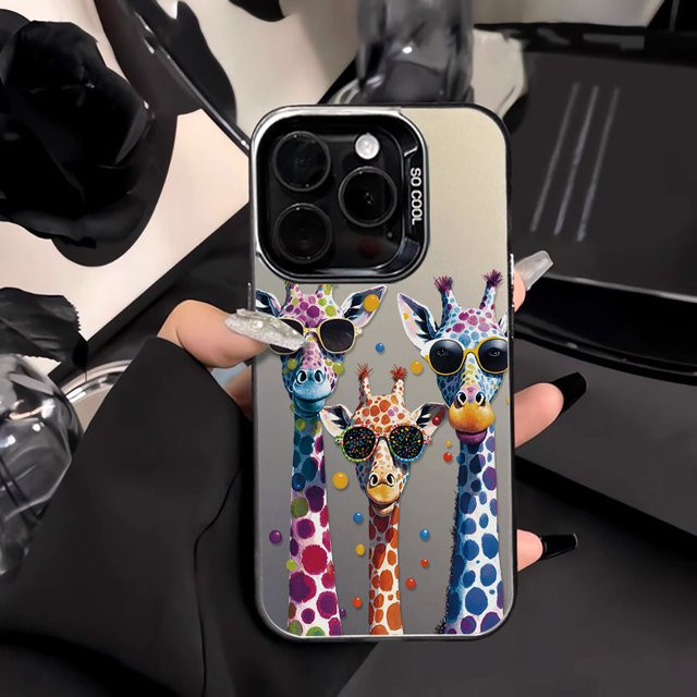 AKABEILA Giraffen-Handyhülle für iPhone 17 Pro Max 16 15 14 13 12 11 Air, matte IMD-Schutzhülle in Multicolour - Bild 1
