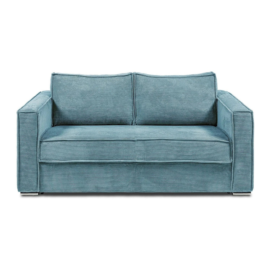 Vente-unique Schlafsofa Loreto modern in Türkisblau und Beige mit einer Breite von 215 cm - Bild 2