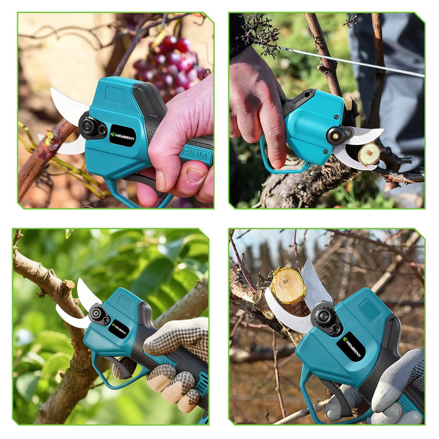 NEWBENY Elektrische Astschere mit 30mm Schneidkapazität, kabellose 2-Gang Obstbaum-Schere aus SK5 Stahl, kompatibel mit Makita LXT Akku - Bild 6