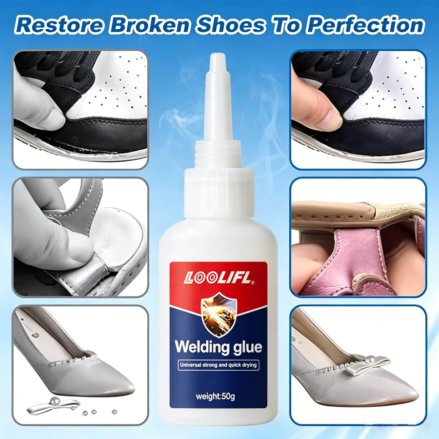 LOOLIFL Schuhreparaturkleber Transparent 50g - Wasserfester Superkleber für Gummisohlen, Leder und Sneaker - Bild 2