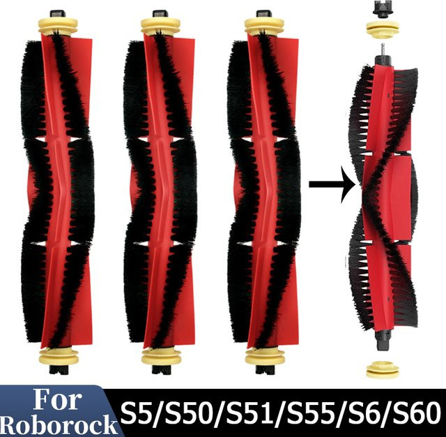 Ersatzteil-Set für Roborock S5 S50 S51 S55 S6 S60 S6: HEPA-Filter, Mopp-Tuch und Seitenbürsten in Grau und Rot - Bild 1