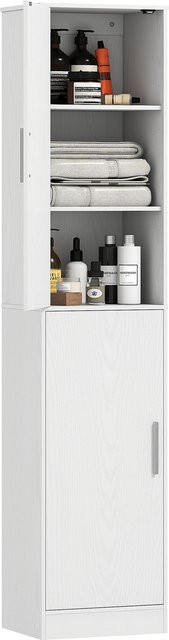 Aosom Badezimmerschrank als schmaler Hochschrank mit 2 Türen und verstellbaren Regalen in Weiß, B: 40 cm, T: 35 cm, H: 180 cm - Bild 1