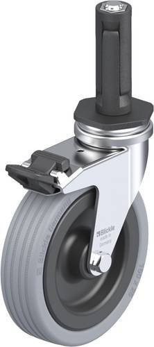 Blickle Lenkrolle LRA-VPA 100G-FI-ER02 mit Feststeller in Schwarz-Grau, Rad-Durchmesser: 100 mm, Tragfähigkeit: 70 kg - Bild 1