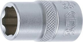 BGS Steckschlüssel-Einsatz Super Lock mit 12,5 mm (1/2 Zoll) Innenvierkant und 14 mm Schlüsselweite in Silber aus Edelstahl - Bild 1