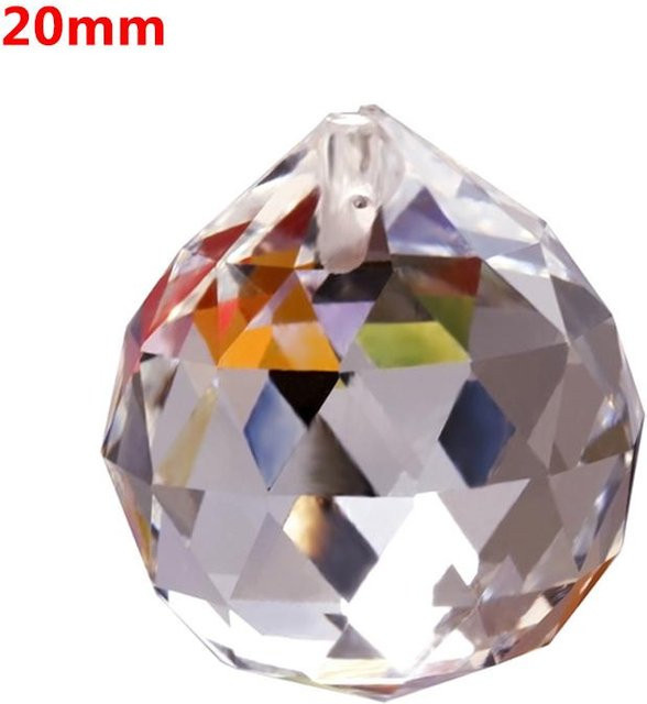 Facettierter Feng Shui Kristall Sonnenfänger als hängende Glaskugel in Transparent, Durchmesser: 20 mm - Bild 1