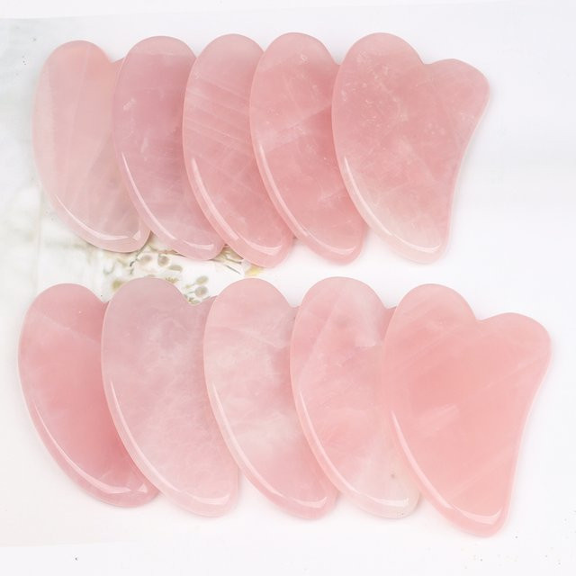 Muyijaderies Gua Sha Set, Rosenquarz, 10-teilig, Unisex - Bild 1