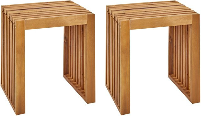 Beliani Gartenstuhl aus Akazienholz in Braun, B/T/H: 35 x 45 x 43 cm - Bild 1