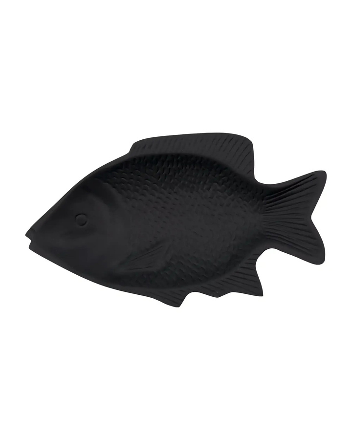 House Doctor Wanddekoration Fish in Schwarz aus Aluminium - Bild 1