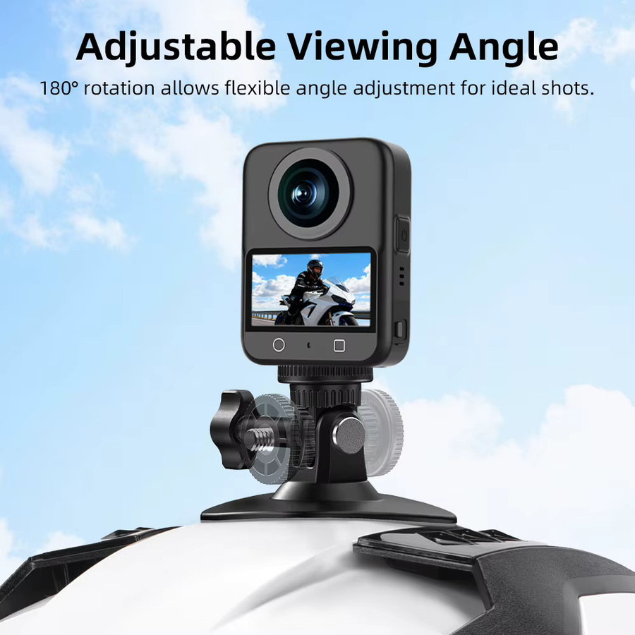 Flymile Kamera-Motorradhelm-Halterung in Schwarz, flexibler Klebehalter für DJI Action 6, OSMO Action 5 Pro, Insta360 X5 und GoPro Zubehör - Bild 2