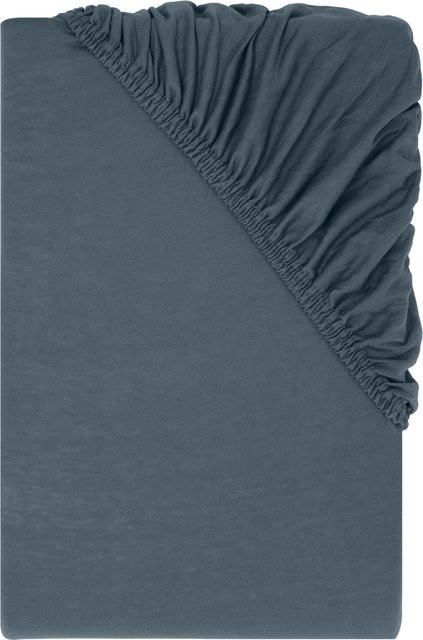 LIVARNO Jersey-Spannbettlaken in Blau, B/T: 140 x 200 cm oder 160 x 200 cm - Bild 1