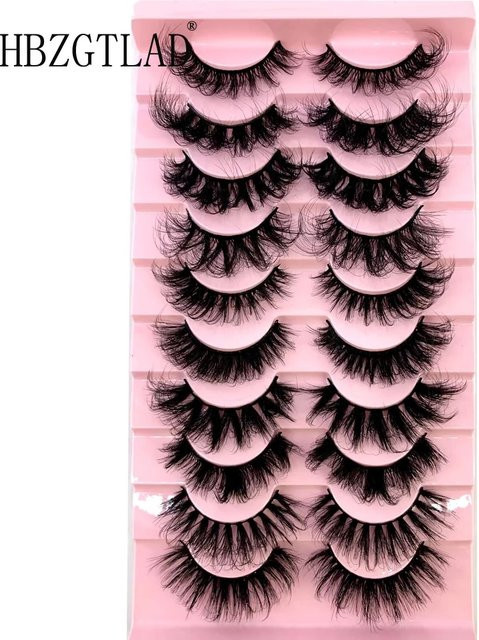 3D Faux Nerz Wimpern, Black, 10 Paar, Natürlich - Bild 1