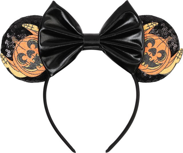 Disney Haarreif Mickey-Ohren, Kürbis-PU-Schleife, Schwarz, Damen - Bild 1