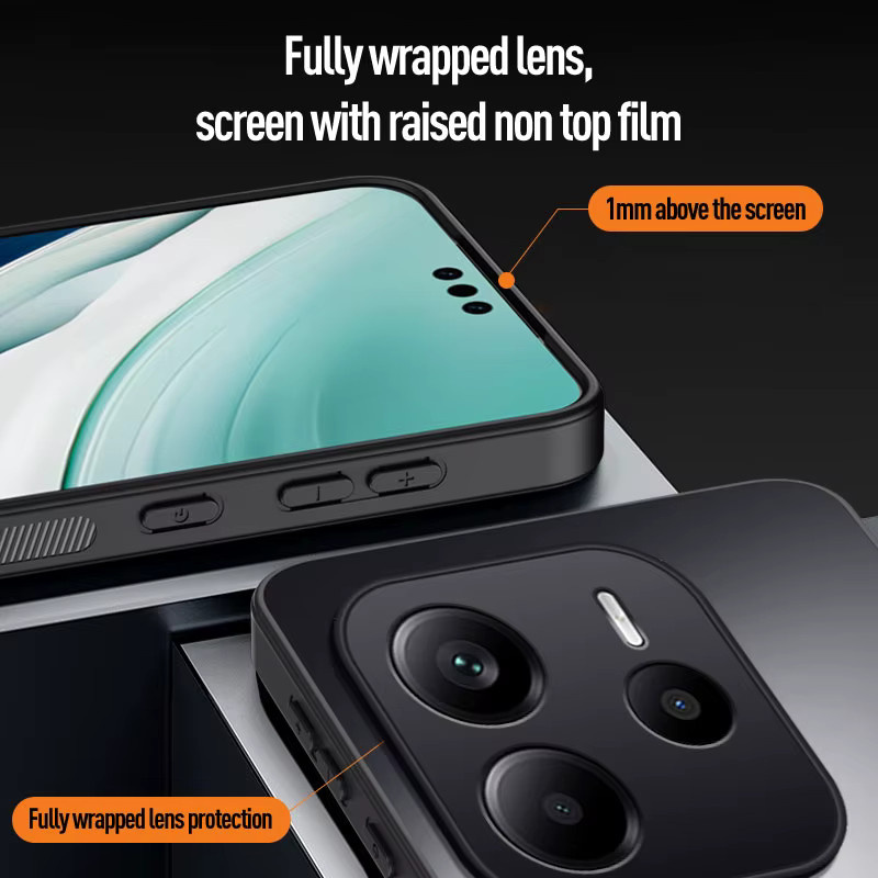 EUCAGR Stoßfeste Frosted Handyhülle aus TPU und PC für Xiaomi Redmi Note 14 4G in Schwarz oder Grau - Bild 4
