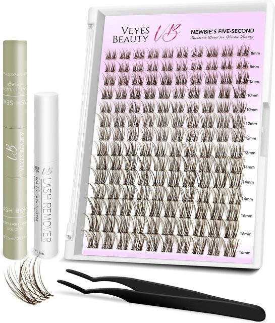 Veyesbeauty Aliva Wimpern-Cluster Lash Kit, braun, 140 Cluster, 8-18mm - Bild 1