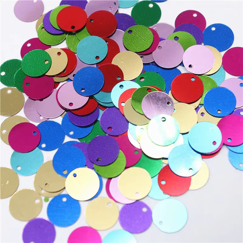 Bunte runde PVC Pailletten mit Loch für DIY Handwerk und Nähen, Durchmesser: 10 mm, 15 mm, 20 mm, 25 mm, 30 mm - Bild 3