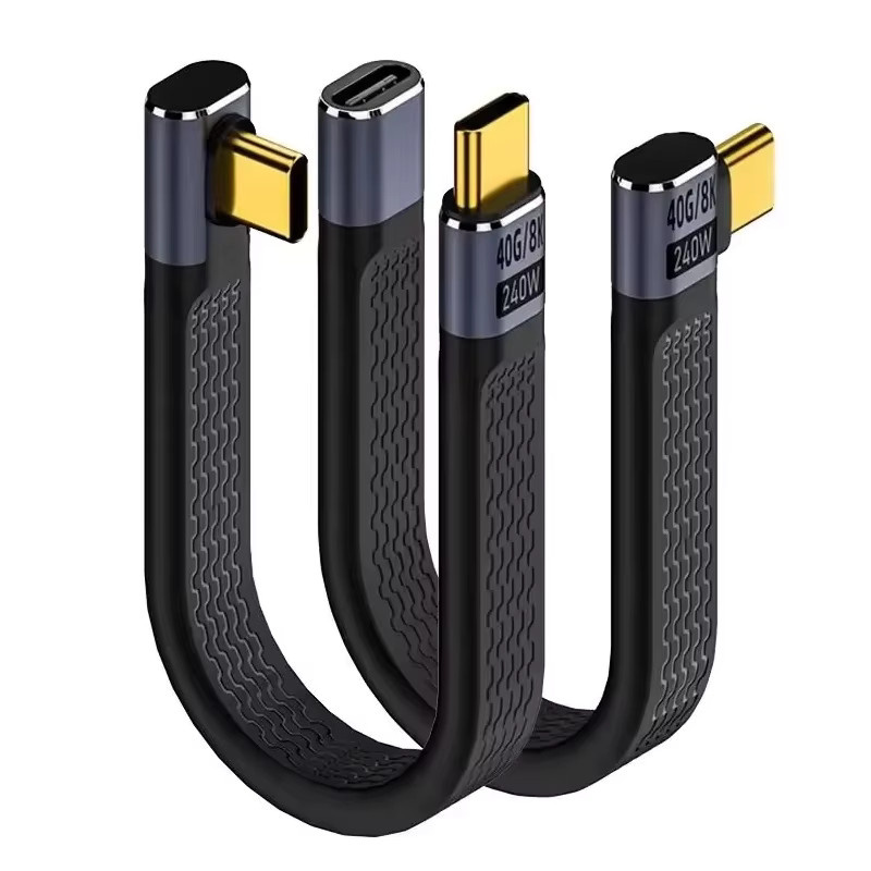 DOONJIEY USB4 Kurzkabel mit 40Gbps Datenübertragung und 240W PD Schnellladung, Thunderbolt kompatibel, USB-C auf USB-C, Schwarz - Bild 4
