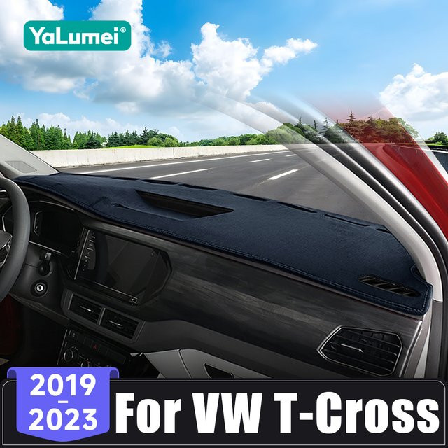 YaLumei Dashboard Matte für Volkswagen VW T-Cross, UV-Schutz Instrumententafel Abdeckung, Schwarz - Bild 1