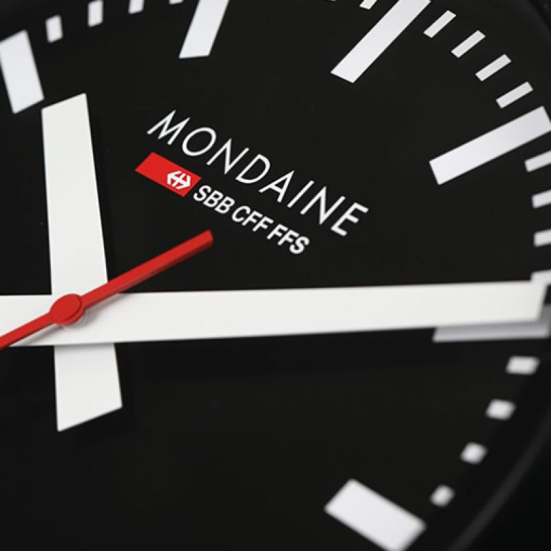 Mondaine Wanduhr A990.CLOCK.64SBB Analog Quartz Schwarz Rund Durchmesser: 25 cm - Bild 3