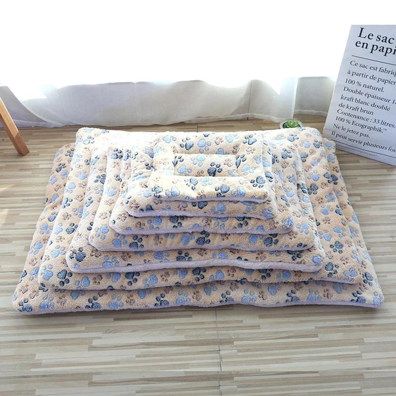 Doppelseitige Haustiermatte von Yiran Furniture aus Plüsch und Mikrofaser für Katzen und kleine Hunde, rechteckiges Schlafbett mit Animal Print, B/T: 35 x 29 cm - Bild 3