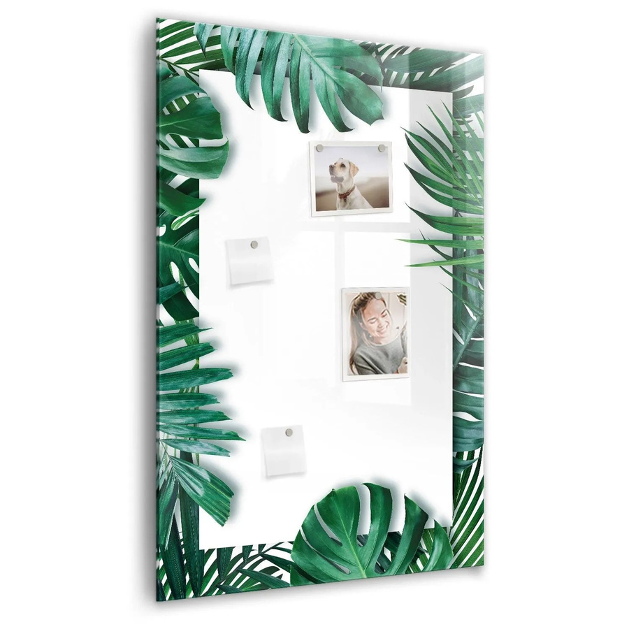 Tulup Glasmagnettafel Monstera Rahmen in Schwarz und Grün, B/H: 60 x 90 cm - Bild 2