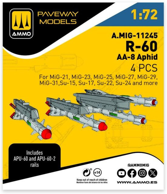 AMMO by MIG Jimenez R-60 - AA-8 Aphid, 4-teiliges Set - Bild 1