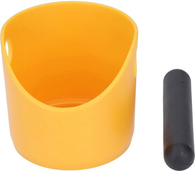 Fishine Kaffee-Abklopfbehälter aus Kunststoff und Gummi in Grün Gelb mit Stange für deine Kaffeebar und Küche - Bild 1