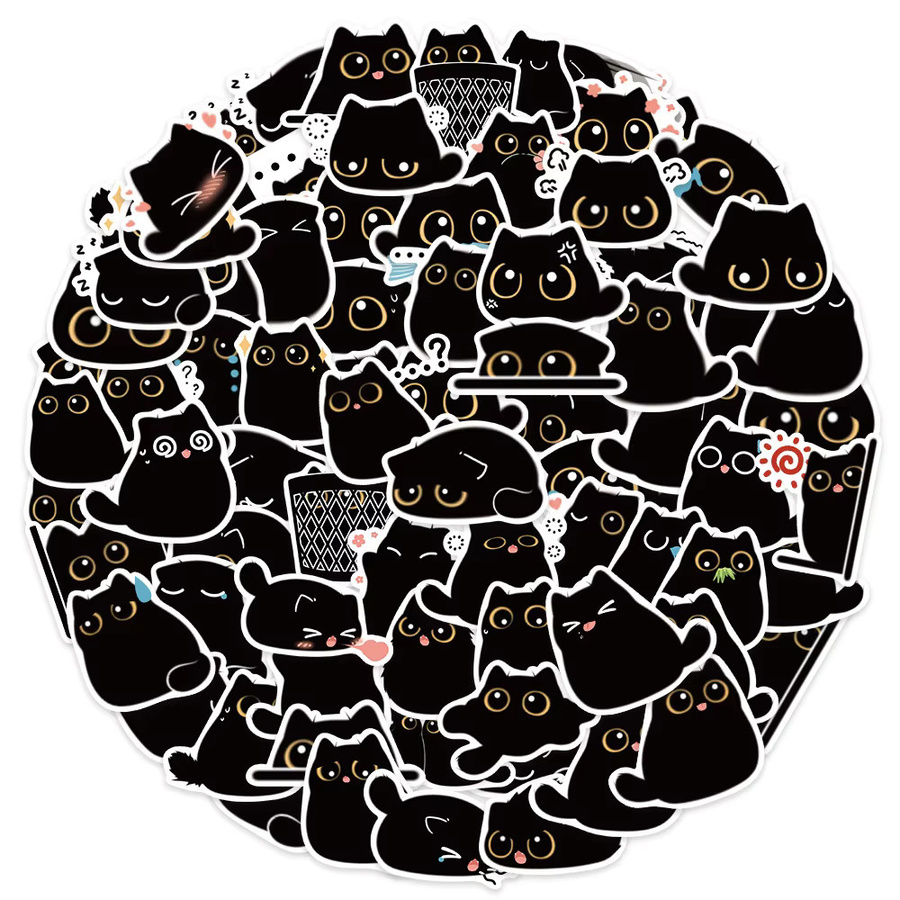 Charile Kawaii Aufkleber Schwarze Katze Vintage für DIY Scrapbooking, Laptop und Notebook - Bild 2