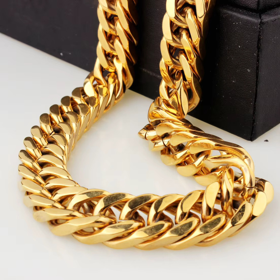 Panzerkette Edelstahl, Gold, Herren - Bild 2