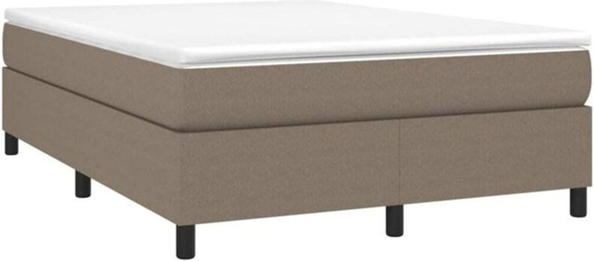 vidaxl Boxspringbett mit Matratze in Taupe meliert, Stoff und Holzwerkstoff, B/T/H: 140 x 200 cm - Bild 1