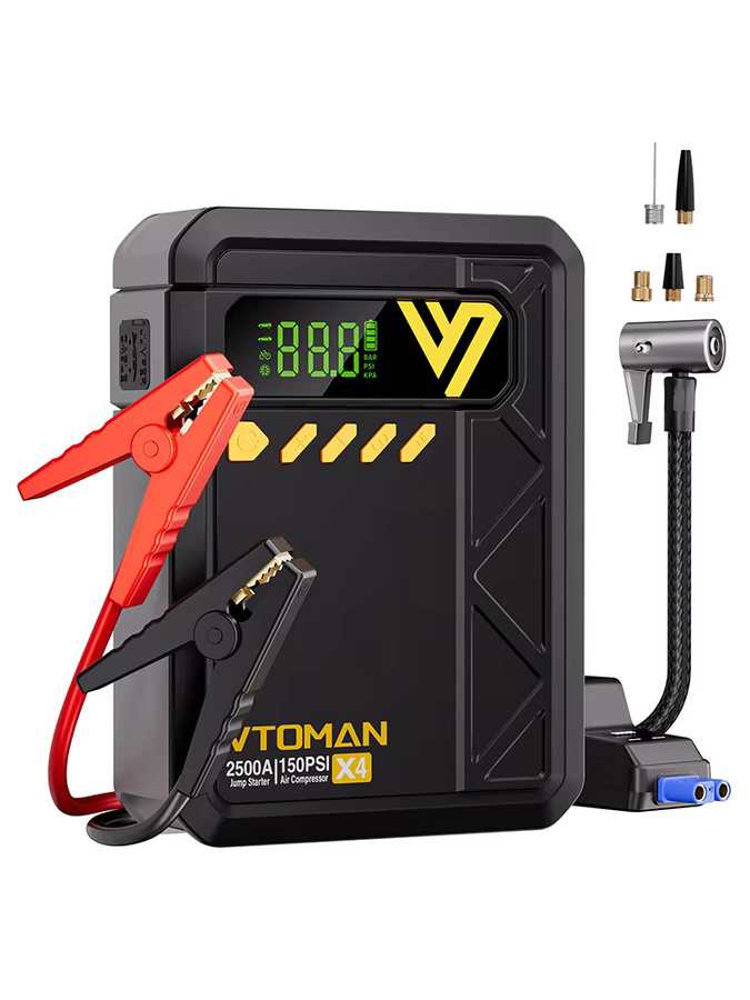 VTOMAN X4 2500A Auto-Starthilfe mit integrierter Luftpumpe 150 PSI in Schwarz für Motoren bis 8,5 l und 6,0 l - Bild 6