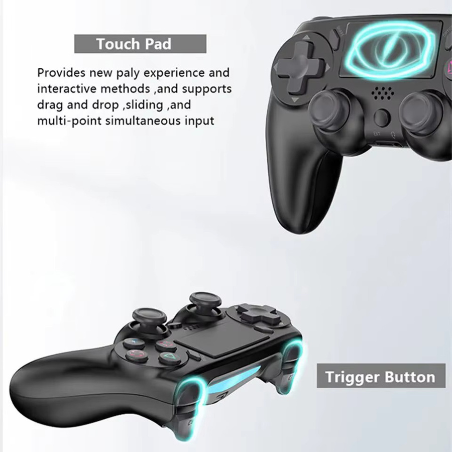 Gaminja Wireless Gamepad Bluetooth Game Controller mit sechsachsigem Gyro und Dual Vibration für PS4, PS3 und PC in Schwarz oder Weiß - Bild 4
