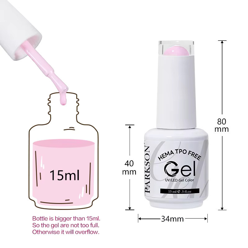 Parkson Farbgel-Nagellack Neon Lila Rosa, 15 ml, HEMA-frei - Bild 3