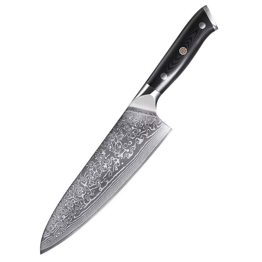MOSTODOZO Profi-Kochmesser aus Damaszener Stahl mit G10-Griff, 8 Zoll Küchenmesser zum Schneiden von Fleisch, Obst und Fisch - Bild 7