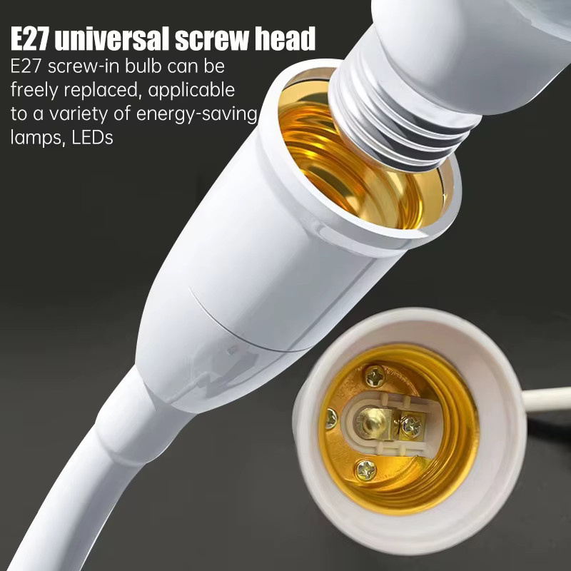 Szaoju E27 Lampenfassung mit Schalter und EU-Stecker, weiß, Tischlampe Basis für LED-Leuchtmittel - Bild 2