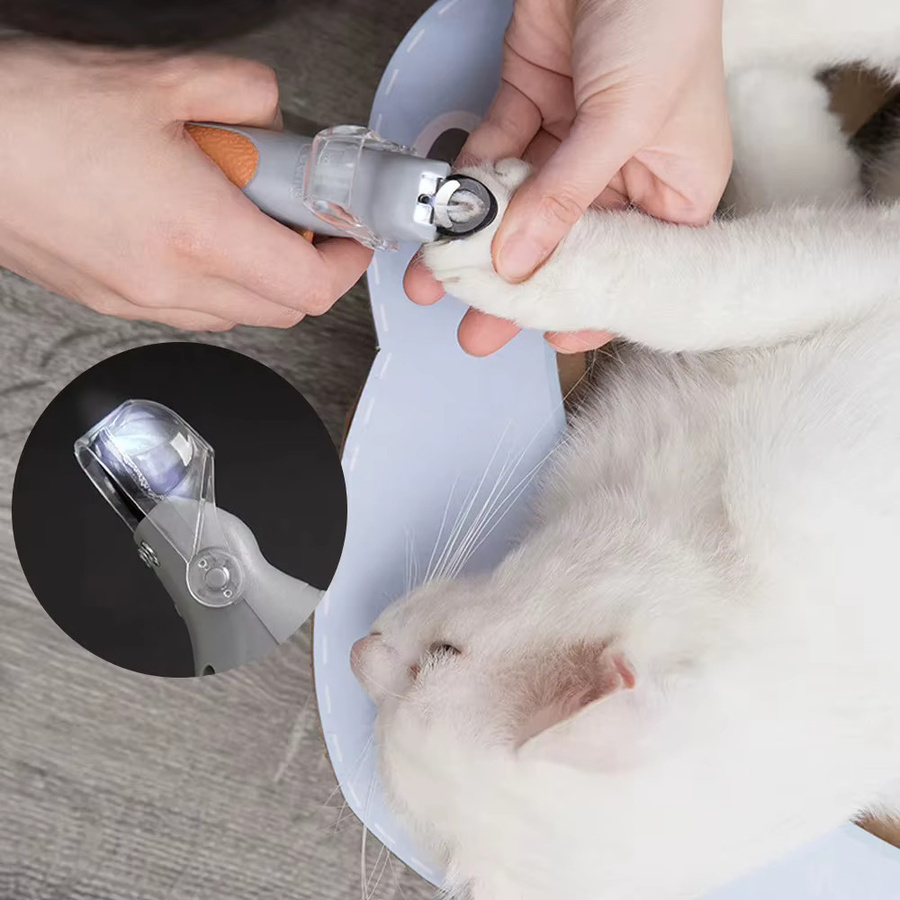 YMOLGA Professionelle Haustier-Nagelschere mit LED-Licht für Katzen und Hunde - Bild 5