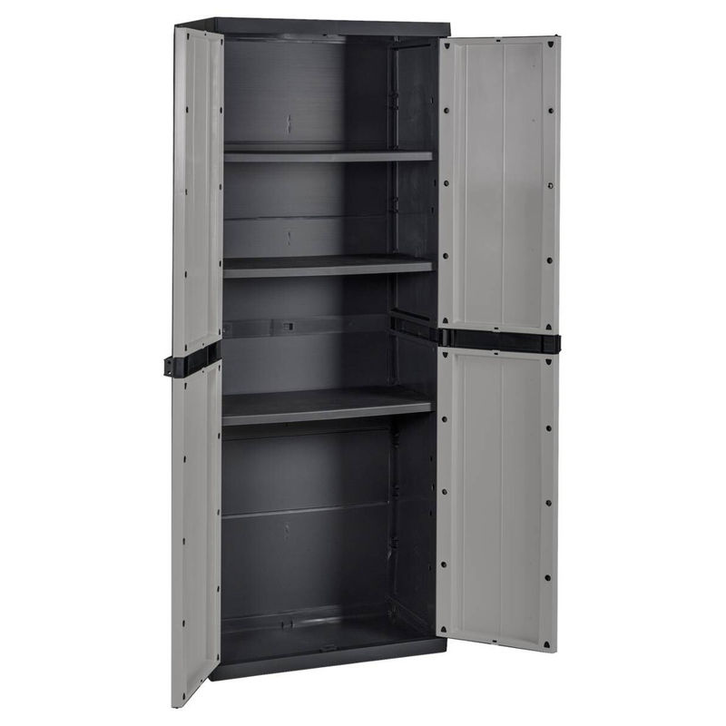 Toomax Kunststoffschrank Grau mit Regalböden B/H/T: 64 x 165 x 37 cm - Bild 3
