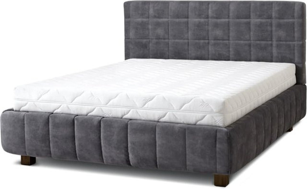 Polsterbett Quadro von Letti Moderni in Plüsch Ash Warm Gray, Breite: 180 cm, Länge: 200 cm