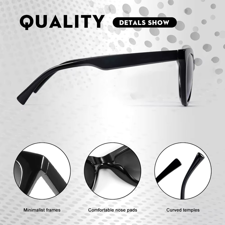 CRIXALIS Cat-Eye-Sonnenbrille, Vollrand, Schwarz, Damen, Kunststoff - Bild 2