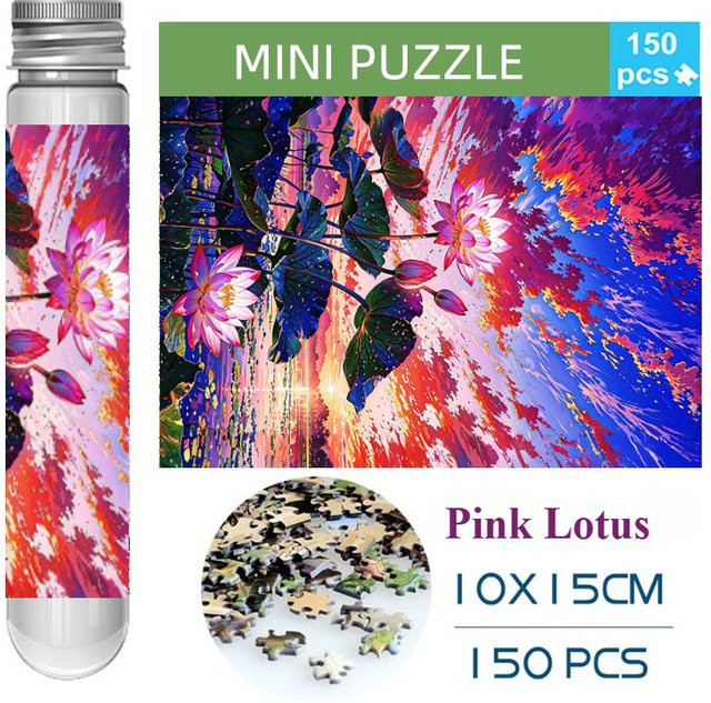MaxRenard Mini-Reagenzglas Rosa Lotus, Puzzle, 150 Teile - Bild 1