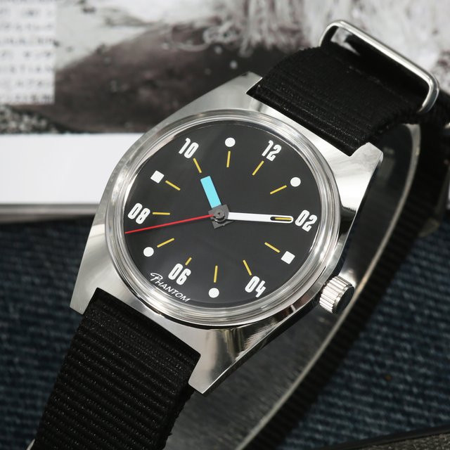 HEIMDALLR Armbanduhr, Mechanisch, Handaufzug, Edelstahl, Schwarz, Herren - Bild 1