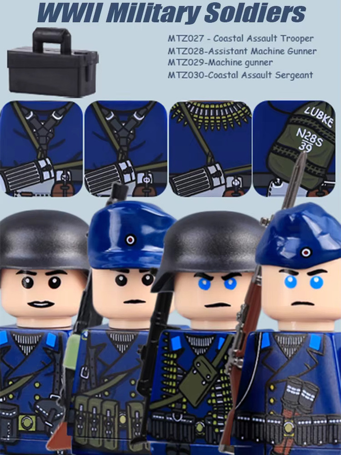 BRICKPANDA WW2 Militär Marine Sergeant Soldaten Figuren, Bausteine, Bunt / Mehrfarbig - Bild 2