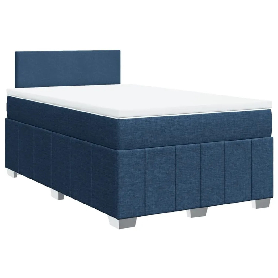 vidaXL Boxspringbett mit Matratze Blau, Hybridbett mit Taschenfederkern, B/T: 120 x 190 cm - Bild 2