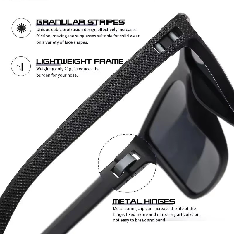Polarisierte Sport-Sonnenbrille, Unisex, Vollrand, Kunststoff, Schwarz - Bild 4