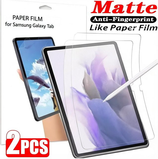 2 Stück Paper Feeling Displayschutzfolien für Samsung Galaxy Tab S10 FE, S10 FE Plus und S10+ in Transparent - Bild 1