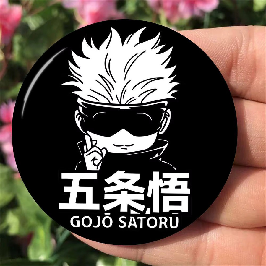 Kayou Anime Gojo Satoru Anstecknadeln in Multicolour, runde Abzeichen als kreativer Schmuck und Deko-Geschenk, Durchmesser: 32 mm, 44 mm oder 58 mm - Bild 6