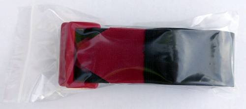 TRU Components Klettband mit Gurt Haft- und Flauschteil, Schwarz-Rot, Länge: 600 mm, Breite: 38 mm, 2 Stück - Bild 1