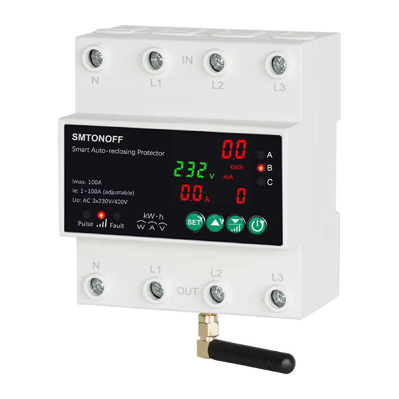 Tuya WiFi Drei-Phasen 4P 100A Smart Meter mit Unterspannungsschutz, Auto-Wiedereinschaltung und Timer in Weiß - Bild 2