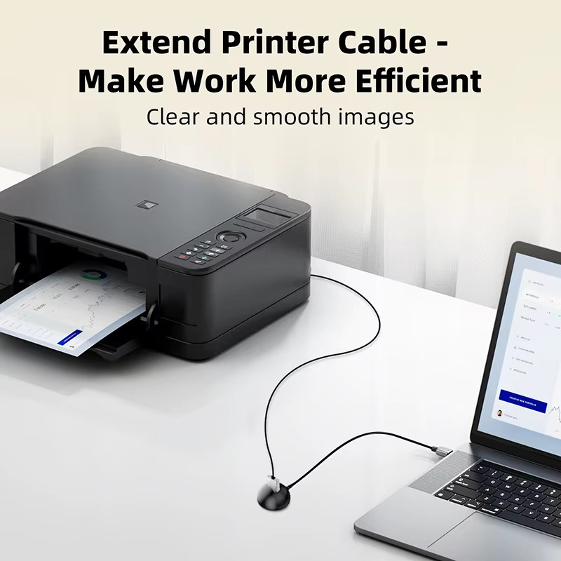 HDmatters USB 2.0 Desktop-Verlängerungskabel mit Sockel in Schwarz für PC und Mac - Bild 4