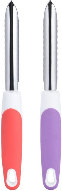 CosyHome 2er-Set Edelstahl Frucht- und Paprika-Entkerner in Orange, Lila und Weiß - Bild 1