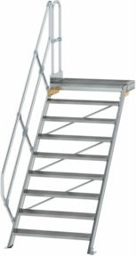 Günzburger Aluminium-Treppe Plattform 45 Grad mit 9 Stufen in Silber - Bild 1